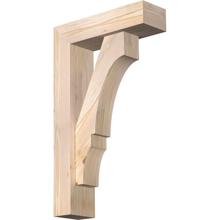 Ekena Millwork Balboa Block Smooth Bracket w/ Offset Brace, Douglas Fir, 5 1/2"W x 18"D x 30"H BKT0604X18X30BOA05SDF
